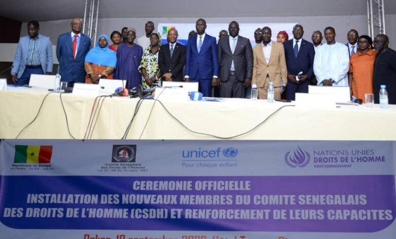 cérémonie d’installation des nouveaux membres du comité sénégalais des Droits de l’Homme (CSDH).