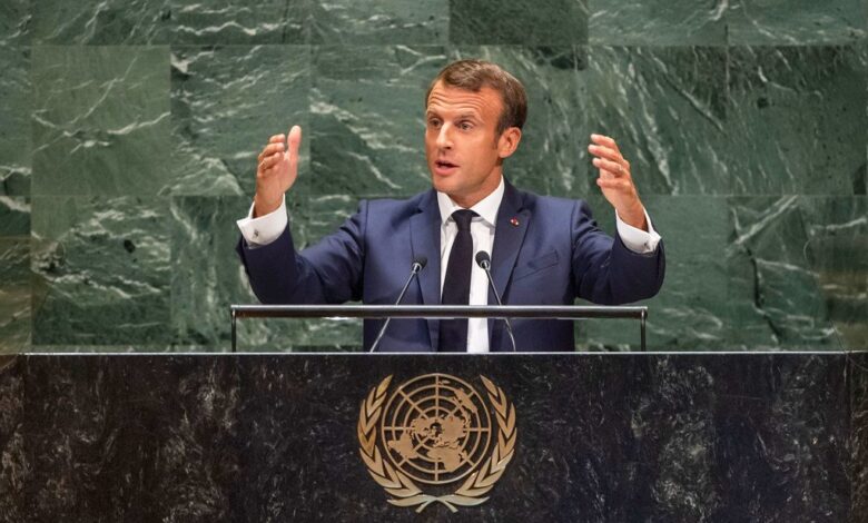 Emmanuel Macron, Président de la République de France, à la tribune des Nations Unies